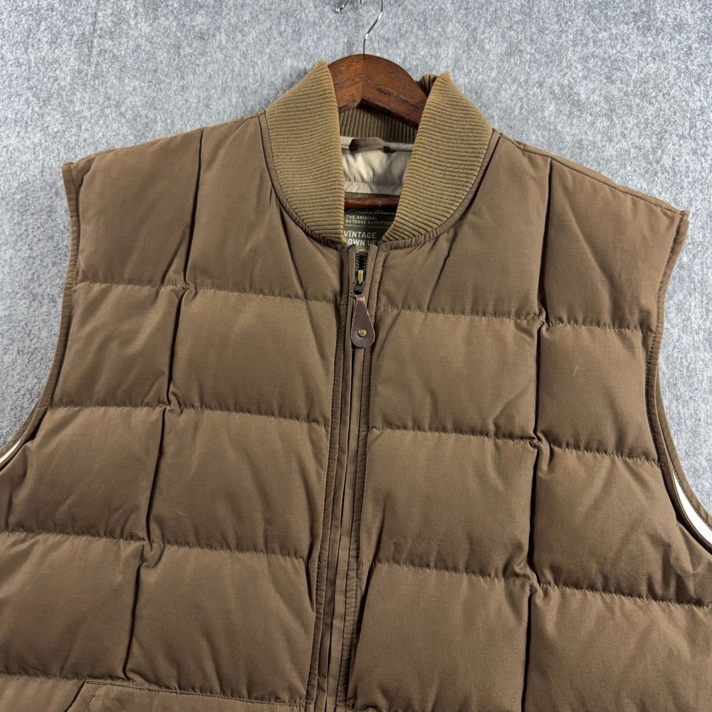 Eddie Bauer Men's Puffer Vest XL Brown Vintage Goose Down Quilted Outdoors - Picture 16 of 16